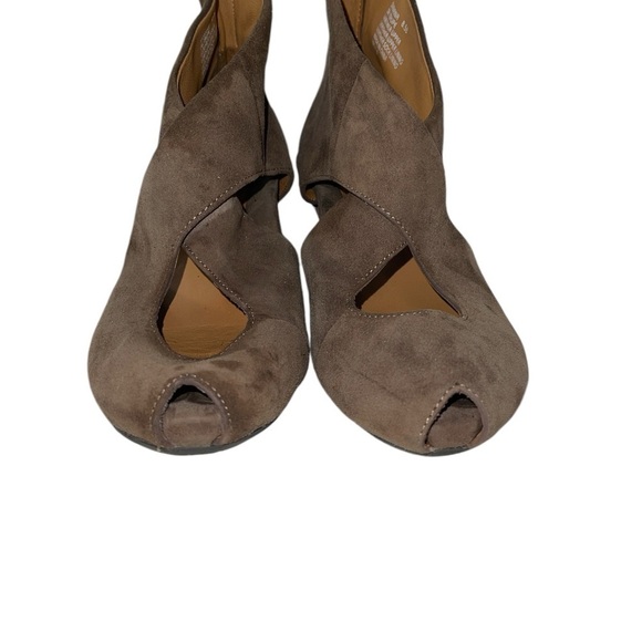 Earthies Women's Shoes Size 8.5B Dark Taupe Suede Upper "Syriana" Zip Back - Picture 3 of 13